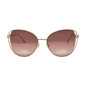 CARTIER SUNGLASSES ENAMEL Elegant Gold Sunglasses with pinkish Lenses